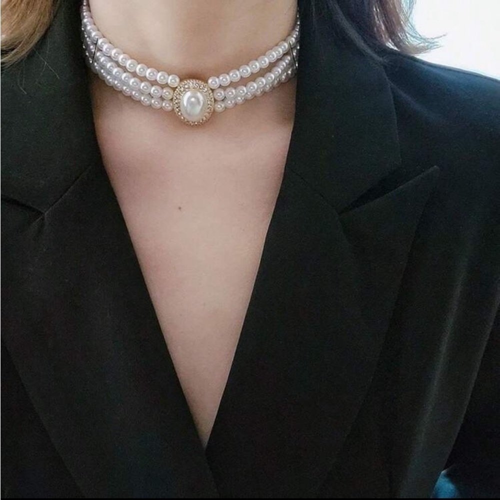 Victorian Pearl Choker Gold Cameo Clasp - Picture 6 of 7